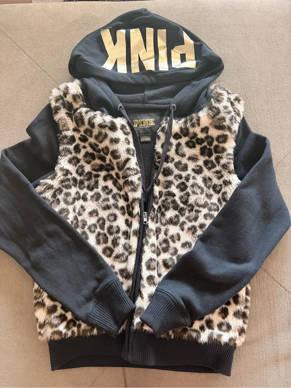 VICTORIA'S SECRET PINK  RARE FAUX FUR SWEATER
